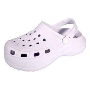 Keanu Womens/Ladies Platform Clogs / White
